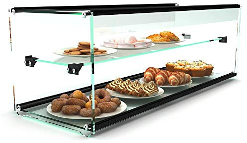 Vitrina Expositora Bollería y Repostería de Cristal - EP30D - 920x300x300 mm - CON luz LED