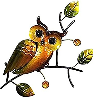 Nalakey Eulendekoration,Metall Deko Bild Tier Figur Wandschmuck,Hängende Wandkunst Im Freien Metall Eule Außenwand Kunst Dekor,Für Gartenzaun,Wohnzimmer,Esszimmer (01)