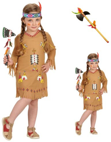 Vestito Carnevale + Accessori Indiana Costume Ascia Travestimento (1/2 Anni)