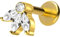 PIERCINGLINE Titan Labret mit Gewinde LOTUSBLÜTE Piercing Lippe Nase Ohr Helix Goldfarben 1,2 x 6 mm