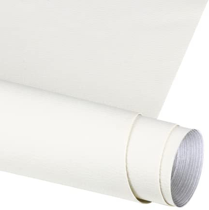 Leder Patch Selbstklebend 150 X 40 cm, Kunstleder Selbstklebende Lederflicken Selbstklebende, Leder Reparatur Set für Sofas, Autositze, Handtaschen, Jacken, Weiß