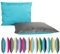 JACK 2-farbiges Wende Outdoor Lounge Kissen 30x50cm Dekokissen inkl. Füllung Wasserfest Sitzkissen Garten Stuhl, Farbe:Petrol - Anthrazit