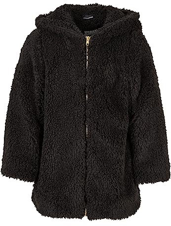 Urban Classics Damen Girls Sherpa Jacket Black, 134/140