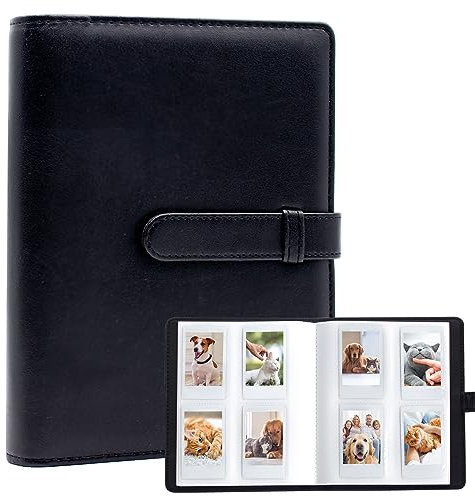 256 Taschen Fotoalbum für Fujifilm Instax Mini LiPlay 11 12 9 8+ 8 7S Sofortbildkamera, für Polaroid Snap SnapTouch PIC-300 Z2300 Mint Zip Sofortbildkamera Drucker (Schwarz)