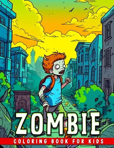 Zombie Coloring Book For Kids: Boost creativity in adults aged 50+ with 50 single-sided pages of zombie characters and iconic scenes for drawing.