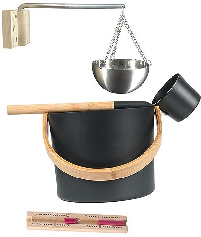 Colcolo Sauna-Eimer, Sauna-Zubehör-Set, mit Schüssel und Sanduhr, leicht, multifunktional, für das Baden zu Hause, Massage-Badewanne