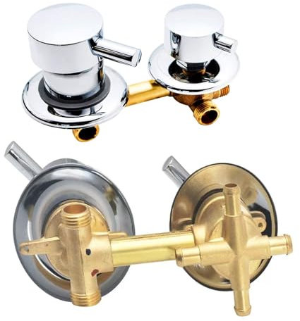 2/3/4/5 Voies Mitigeur Robinets de douche, Laiton Robinets de bain Entraxe 9cm/10cm/12,5cm/14,5cm, Mitigeur Salle Bain pour Cabine Ou Hammam (9cm,Intubation 4 Sortie)