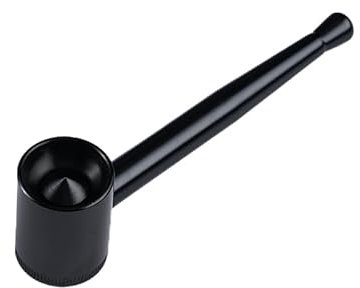 Mini Pur-Pfeife | Hochwertige Metallpfeife | Gebrauch von Tabakwaren | Leichte Reinigung - Abschraubbarer Kopf | Smoking Pipe Pfeife Glas-Optik (Schwarz)