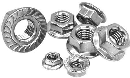 Flanschmutter - Bundmutter - Sperrzahnmutter - Sechskantmutter DIN 6923 Edelstahl V4A A4 rostfrei M4/M5/M6/M8/M10/M12 // EHK-Verbindungstechnik