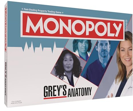 USAopoly Monopoly: Grey's Anatomy Brettspiel | 2-6 Spieler, ab 8 Jahren | Offizielles Lizenzprodukt