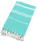 FEBE Strandtuch Badetuch Grün Baumwolle 180x80 cm Ultraleicht mit Handgeknüpften Hamamtuch Saunatuch Picknickdecke Towel