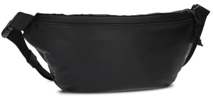 Zwei Unisex Bauchtasche Cargo CAH55 Gürteltasche 2 Liter (34 x 15 cm) wasserfestes, strapazierfähiges Hydroflex, Damen Herren Crossbody Bag mit verstellbarem Gurt mit Klickverschluss (Black)