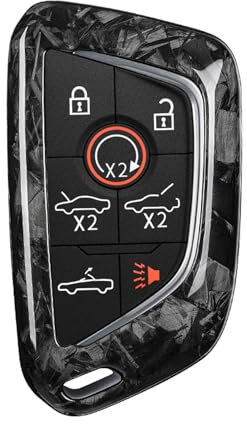 M.JVisun Forgé Fibre de Carbone Coques de Clé pour Chevrolet Corvette C8 2020-2023 Porte-clé Coque Clé de Voiture - Noir