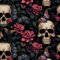 HEKO PANELS Stoff Oxford Wasserdichte Meterware Canvas-Stoff Polyester Stoff Zum Nähen Nähstoffe Dekostoffe Wasserabweisend Blickdicht Schädel Rosen 1 Meter 155 x 100 cm
