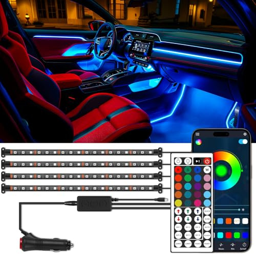 72 LED RGB Innenbeleuchtung Mit APP/Fernbedienung, Mehrfarbig Fußraumbeleuchtung, Atmosphäre Licht Mit Musikmodi, 12V Lichtstreifen für Auto LKW SUV Wohnmobil Yacht