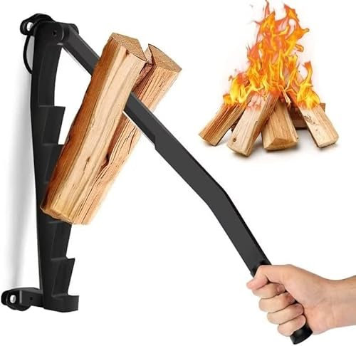 Kindling Splitter Firewood Kindling Splitter - Heavy Duty Manual Log Splitter Portable Wall Mounted Fire Wood Kindling Splitter Firewood Cutter Wood Splitter