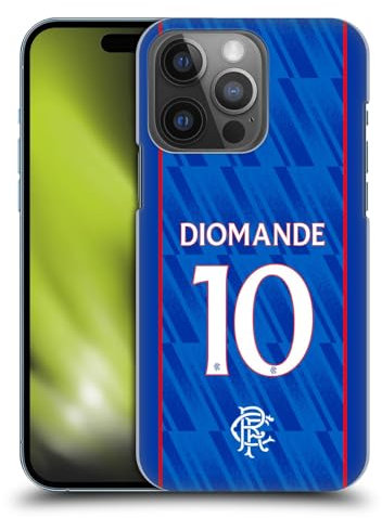 Head Case Designs Offizielle Rangers FC Mohamed Diomande 2024/25 Spieler Home Kit Harte Rueckseiten Handyhülle Hülle Huelle kompatibel mit Apple iPhone 14 Pro