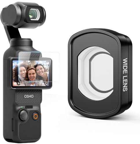MINGVEN Magnetic Wide Angle Lens Compatible with DJI Osmo Pocket 3, Expanded FOV of 112°, Multi Coated/HD Optical Glass/Aluminum Frame