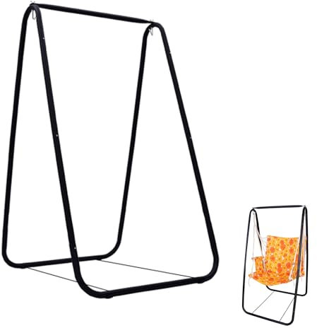 Veyora Hammock Stand Only, Metal Hammock Chair Stand Only, Swing Stand for Outside, Hanging Chair Stand, Heavy Duty Hammock Swing Stand, Portable Hammock Frame for Indoor Outdoor, 220 LBS Capacity