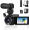 SOPPY 8K Digital Camcorder 48MP 60FPS WiFi IR Night Vision 18X Zoom, 3.0 Inch Flip Screen Vlogging Camera with Remote Control, 1 Battery & 64GB SD Card, Black