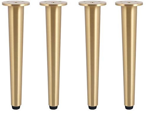 SZITW Pieds de Meuble réglables en Laiton brossé, Pieds de Table Coniques Robustes pour Fauteuil, Meuble TV, Armoire, Commode, capacité de Charge de 800 kg, Design Nordique, Hauteur de 18 cm (7,09