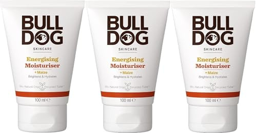 BULLDOG SKINCARE - Energising Moisuriser For Men Brightens and Hydrate 100ml x 3 Pack