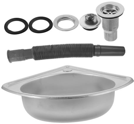 Ciieeo Edelstahl Einzelbecken Spülbecken Fächerförmig Kompakt Für Wohnmobile Camping Kleine Küche Waschen Von Gemüse Und Geschirr