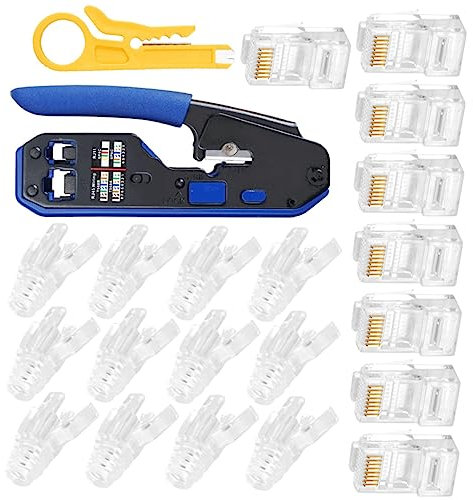 Operitacx 1Set Pinza Spelafili Elettrica con Connettori Strumento Crimpatura per Elettricista Facile da Usare e Resistente per Elettrici