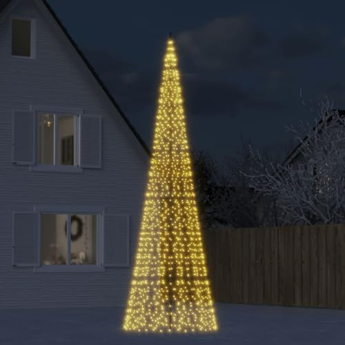 SKM LED-Weihnachtsbaum für Fahnenmast 1534 LEDs Warmweiß 500 cm,Heim & Garten,Dekoration,Festtags-Dekoartikel,Weihnachtsbeleuchtung,Warmweiß,1.68KG,358116