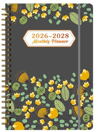 3-Jahres-Kalender 2026–2027–2028, Monatsplaner-Buch, 21 x 15 x 2 cm, 36 Monate Organizer, Spiralbindung, Notizbuch-Planer, perfekt für Studenten, Mutter, Akademiker, Business, Arbeit