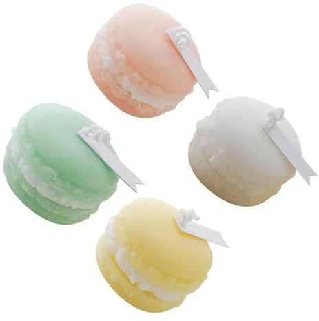 4 Stück-pack Dekorative Duftkerzen Macaron Form aus Paraffin und Sojawachs
