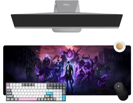 Solo Leveling Mauspad Anime – Großes Gamer Pad 800 × 300 × 3 mm – rutschfeste Unterseite und HD-Druck