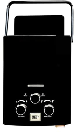 Instant Water Heater, LPG Propane Gas Tankless Water Heater 6L Outdoor Camping Instant Bath with Shower Head Hot Water Heater Boiler Car Truck Tent(Nero)