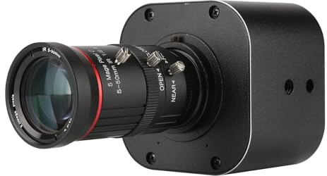 QWUUYEC Cámara USB 4K HD con Zoom Óptico 10X, Lente Variable 5-50mm, Mini Webcam 8MP con Micrófonos, Enfoque Manual, Doble Formato MJPEG y YUY2 - Alta Resolución, Compatible con Window