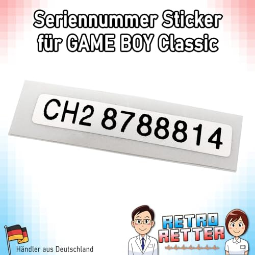 RetroRetter Seriennummer Sticker für GameBoy Classic - DMG-001 Gehäuse Aufkleber