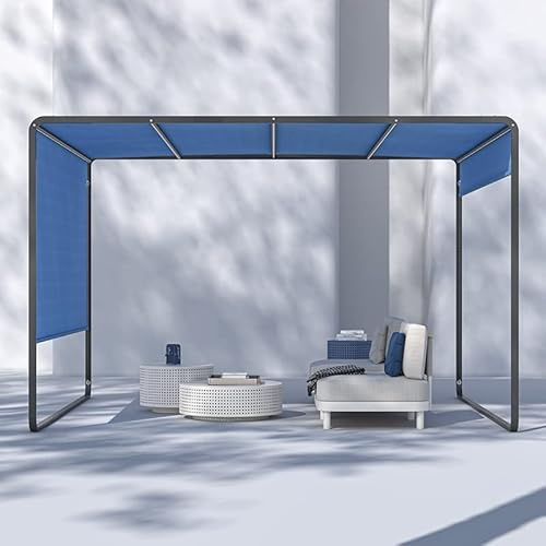 Pergola d'extérieur avec auvent réglable et cadre en aluminium, abri solaire imperméable pour terrasse et jardin