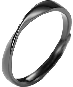 Verlobungsringe aus Silber, Schwarzer Partnerring 1 Stück, Schlicht Modern | Abschlussatmosph Re, Passende Ringe, Fingerschmuck für Geschenk und Besondere Tage