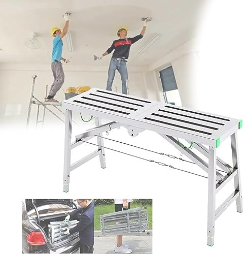 LMMIAOZ Attrezzatura per ponteggi Scala da Cantiere Pieghevole 5 Livelli di Altezza Regolabile Piattaforma di Lavoro Portatile Multiuso in Acciaio Torre per ponteggi Scala Sgabel