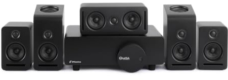 phosir 5.1 Kabelloses Surround Sound System [Marke] – Dolby Atmos Heimkino-Lautsprecher mit Up-Firing & THX, WISA Low Latency, TV Soundsystem für Fernseher, Gaming & Musik (Schwarz)