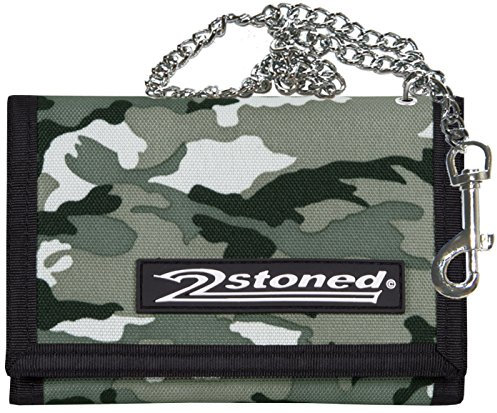 2Stoned Geldbörse Wallet Unisex Ice Camo mit Kette und Karabiner, Patchlabel Speed, aus Polyester
