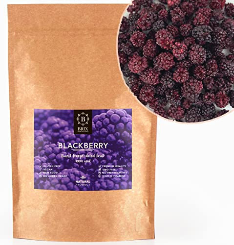 BRIX Mora Liofilizzata | 100% Mora Essiccata Naturale 95 g | Frutta Disidratata con Fantastico Sapore | Non-OGM, Senza Glutine, Vegano e Vitamine Preservate