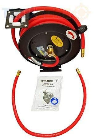 Retractable Air Hose 30ft x 3/8 Auto Garage Workshop Auto Rewind Wall Mountable