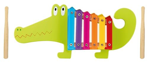 Crocodile Wooden Xylophone - Kids Musical Percussion Instruments for 1 Year Olds, Toddler - Montessori Baby Musical Toys for Birthday, Christmas - Early Development Activity Toy by Orange Tree Toys
