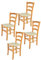 Tommychairs - 4er Set Stühle VENICE für Küche und Esszimmer, Robuste Struktur aus lackiertem Buchenholz im Farbton Honig und gepolsterte Sitzfläche mit Kunstleder in der Farbe Elfenbein bezogen
