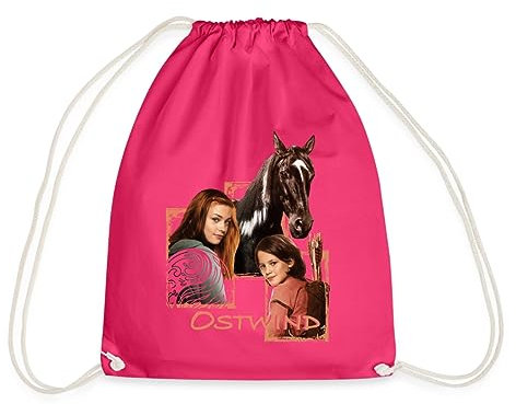 Spreadshirt Ostwind Aris Ankunft Porträt Turnbeutel, One size, Fuchsia