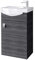 Planetmöbel Badmöbel Set Waschtisch mit Unterschrank 40 x 60 x 29 cm für Badezimmer, Gäste WC & Bad, Anthrazit