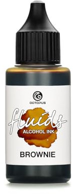 30ml Fluids Alcohol Ink BROWNIE, Alkoholtinte für Fluid Art und Resin, braun