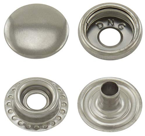 Druckknöpfe Ringfeder, Ring-Feder-Buttons, R-Feder-Snaps, Stahl - ab 50 Stück, altsilber, 15 mm