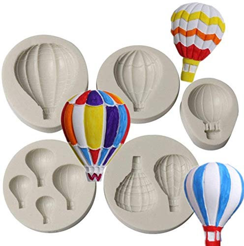 Maijia 5 stampi in silicone per torte a forma di mongolfiera, ideali per adulti, matrimoni, compleanni e bambini
