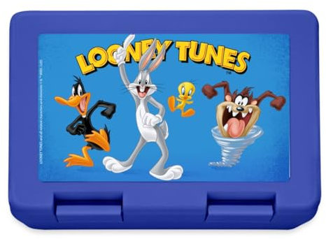 Spreadshirt Looney Tunes Bugs Bunny Mit Freunden Brotdose Lunchbox, One size, Royalblau